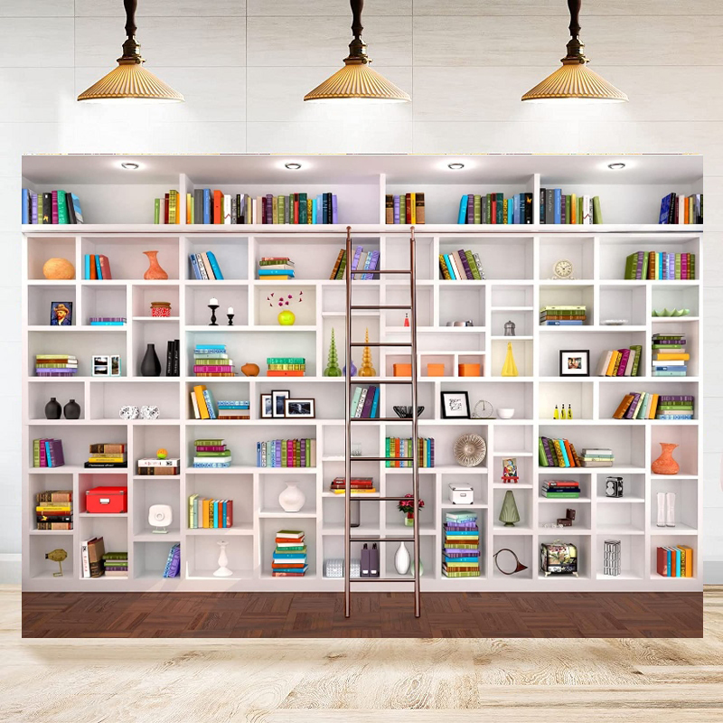 Home Office Zoom Background - Белый фон для фотосъемки с книжной