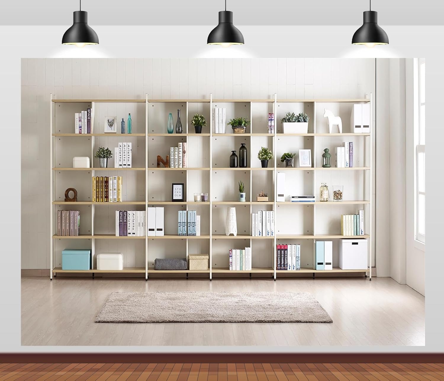 Home Office Zoom Background - Книжная полка фон для фотосъемки современный