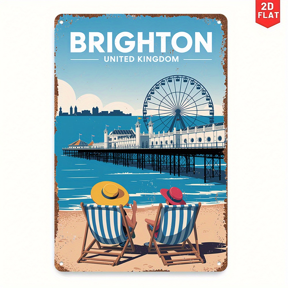 Home Office British - 1 шт. 2D плоская винтажная металлическая