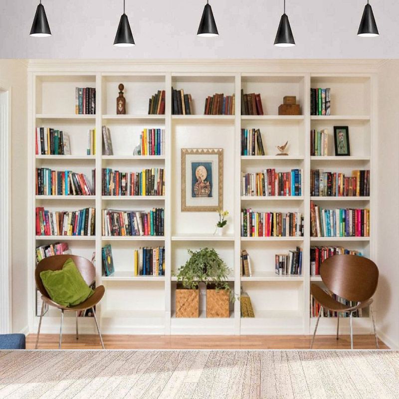 Home Office Zoom Background - Белый фон для фотосъемки с книжной
